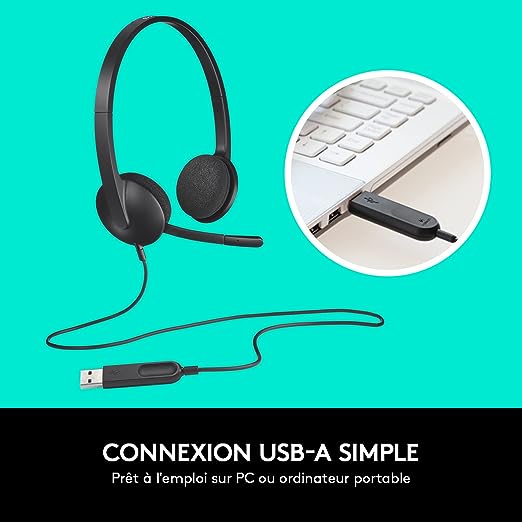 LOGITECH H340 - CASQUE MICRO USB - STÉRÉO NUMÉRIQUE - PC ET LAPTOP - ANTI-BRUIT INTÉGRÉ - BLACK – Image 4