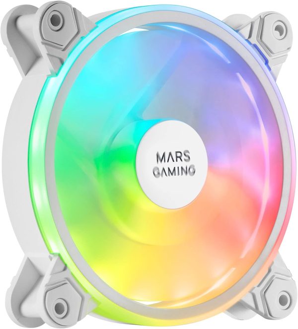 Mars Gaming MFXW, Ventilateur PC 12cm, ARGB DUAL, Ultra Silencieux 14db
