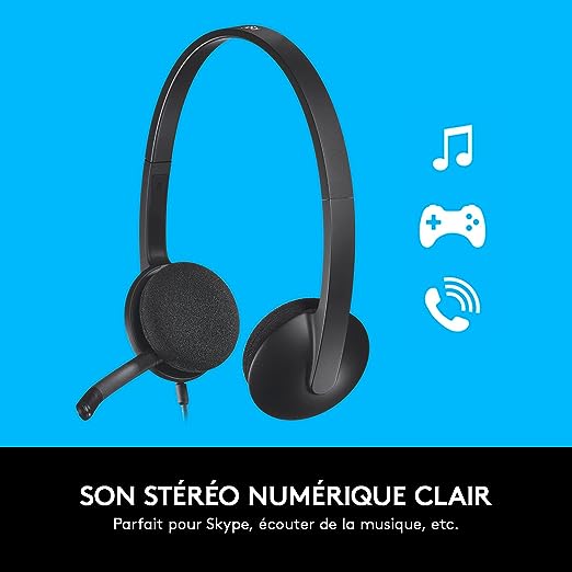 LOGITECH H340 - CASQUE MICRO USB - STÉRÉO NUMÉRIQUE - PC ET LAPTOP - ANTI-BRUIT INTÉGRÉ - BLACK – Image 5