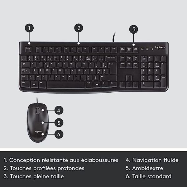Clavier + Souris Logitech MK120 Bundle – Image 3