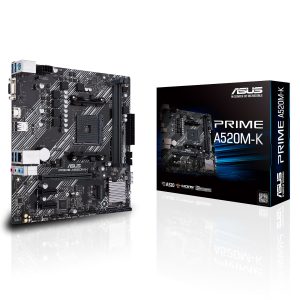 ASUS PRIME A520M-K Micro ATX Socket AM4 AMD - 2x DDR4 - M.2 PCIe NVMe - USB 3.0