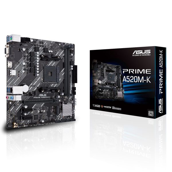 ASUS PRIME A520M-K Micro ATX Socket AM4 AMD - 2x DDR4 - M.2 PCIe NVMe - USB 3.0
