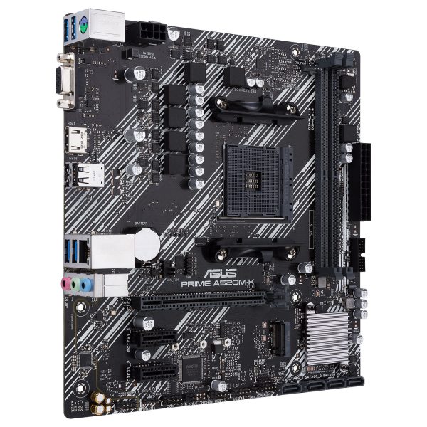 ASUS PRIME A520M-K Micro ATX Socket AM4 AMD - 2x DDR4 - M.2 PCIe NVMe - USB 3.0 – Image 2