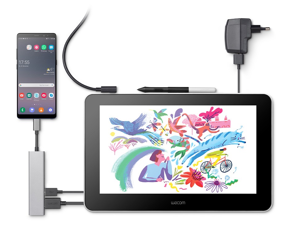 WACOM ONE 13 PEN DISPLAY - TABLETTE GRAPHIQUE DTC133W0B - 13.3" TACTILE FHD - STYLET - USB-C -BLACK – Image 3