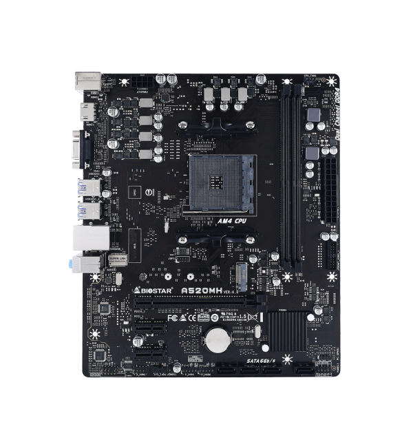 BIOSTAR A520 MT - AMD AM4 - UATX - 2 X DDR4 - USB 3.0 - HDMI - 1 X PCIe 3.0 - – Image 4