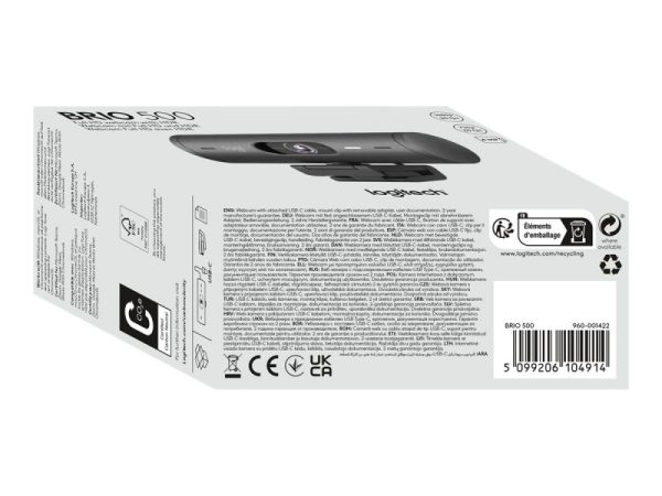 WEBCAM LOGITECH BRIO 500 - FULL HD AVEC HDR - 1080P 30 Fps - Sous Emballage. – Image 9