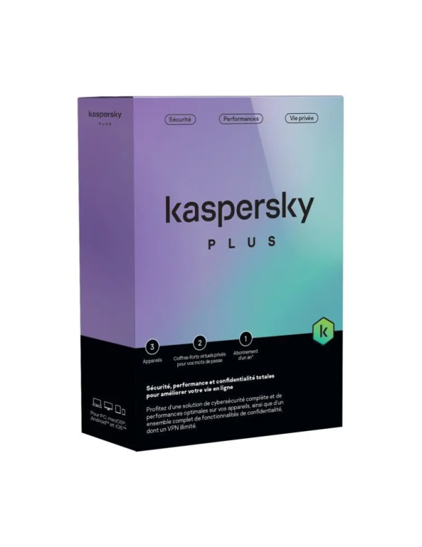 KASPERSKY PLUS ANTIVIRUS 2023 VPN INTERNET SECURITY 3 APPAREIL VPN ILLIMITÉ