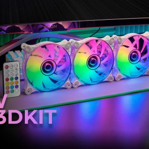 Mars Gaming MF-3DKIT Kit 3 Ventilateurs ARGB 12cm- Miroir Infinity 3D-Système Anti-Vibration