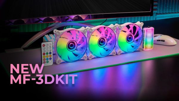 Mars Gaming MF-3DKIT Kit 3 Ventilateurs ARGB 12cm- Miroir Infinity 3D-Système Anti-Vibration