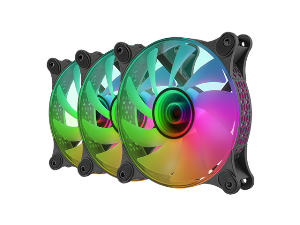 Mars Gaming MF-3DKIT Kit 3 Ventilateurs ARGB 12cm- Miroir Infinity 3D-Système Anti-Vibration – Image 5