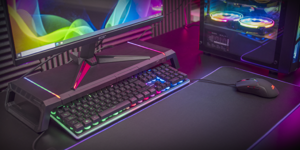 MARS Gaming MGS-One Blanc,Noir Support Moniteur Chroma RGB, Support Smartphone Et Tablette – Image 11