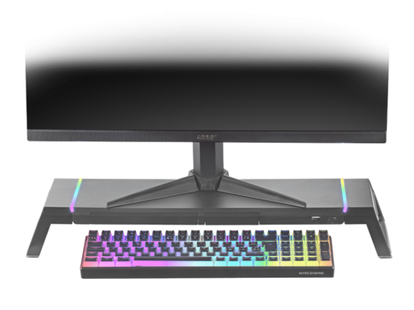 MARS Gaming MGS-One Blanc,Noir Support Moniteur Chroma RGB, Support Smartphone Et Tablette – Image 10