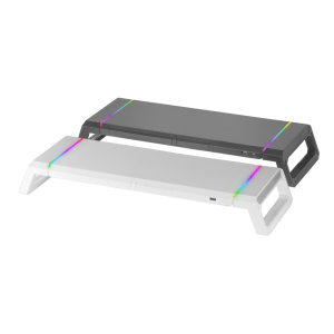 MARS Gaming MGS-One Blanc,Noir Support Moniteur Chroma RGB, Support Smartphone Et Tablette