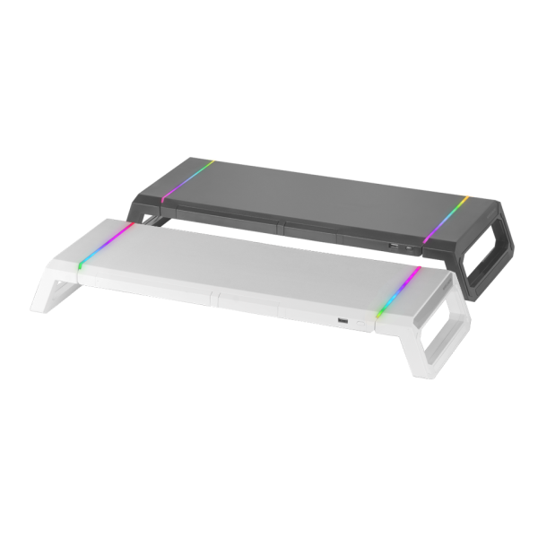 MARS Gaming MGS-One Blanc,Noir Support Moniteur Chroma RGB, Support Smartphone Et Tablette