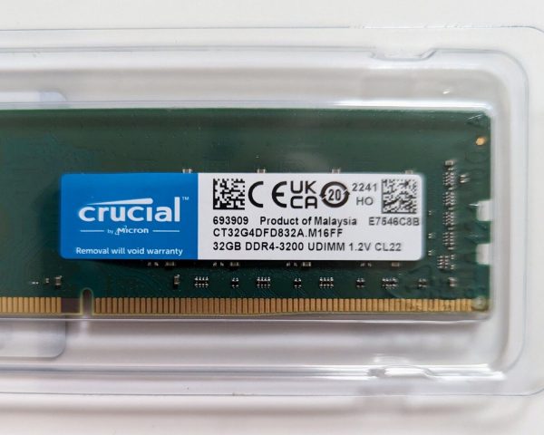 CRUCIAL 32 GB DDR4 RAM - 3200MHz - DESKTOP-UDIMM - 1.2V – Image 2