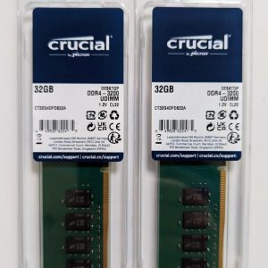 CRUCIAL 32 GB DDR4 RAM - 3200MHz - DESKTOP-UDIMM - 1.2V