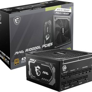 MSI MAG A1000GL PCIES 5 - ALIMENTATION FULL MODULAIRE 1000W - 80 PLUS GOLD TVD - ATX/EPS - NOIR