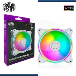 COOLER MASTER MASTERFAN MF120 HALO RGB - VENTILATEURS DE BOÎTIER 120 mm ARGB - 62 CFM - WHITE