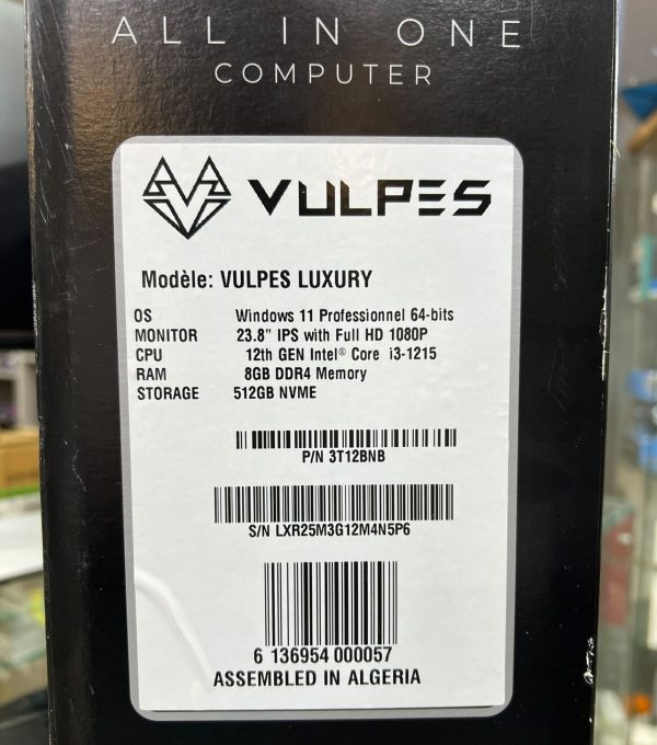 VULPES LUXURY ALL IN ONE - INTEL CORE i3-1215 - 8GB - 512GB NVMe - 24" FHD 1080 - WIN 11 - SILVER – Image 2