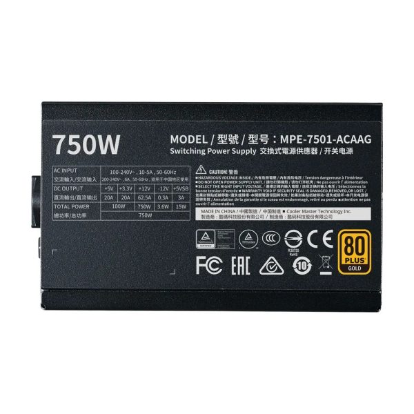 COOLER MASTER MWE 750W V2 - ALIMENTATION 80 PLUS GOLD - MODULAIRE - DC TO DC - ATX 3.0 -PCI-E 5.0 – Image 6