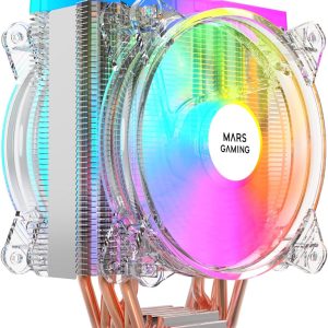 AIR COOLING MARS GAMING MCPU66 ARGB - MULTI SOCKET - 2 VENTILATEURS 120Mm - TDP 220W - TRANSPARENT