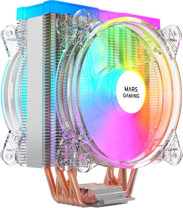 AIR COOLING MARS GAMING MCPU66 ARGB - MULTI SOCKET - 2 VENTILATEURS 120Mm - TDP 220W - TRANSPARENT