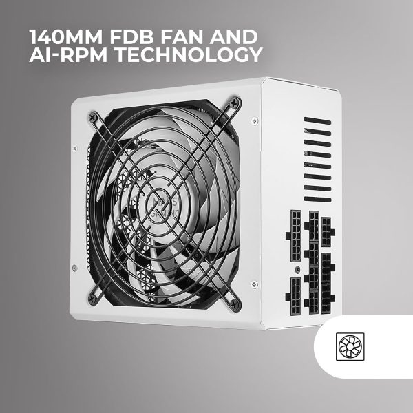 MARS GAMING MPZE750M - ALIMENTATION 750W - FULL MODULAIRE - 80 PLUS SILVER - TECHNOLOGIE AI - WHITE – Image 3