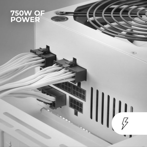 MARS GAMING MPZE750M - ALIMENTATION 750W - FULL MODULAIRE - 80 PLUS SILVER - TECHNOLOGIE AI - WHITE – Image 4