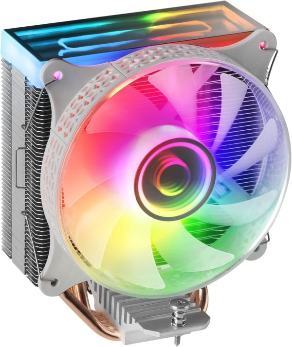 AIR COOLING MARS GAMING MCPU-VR- INFINITY MIRROR ARGB- TDP 180W-120MM ULTRA SILENCIEUX- Noir& Blanc