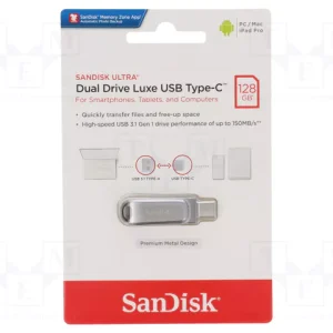 SANDISK ULTRA DUAL DRIVE LUXE 128GO - USB-C - USB 3.2 - JUSQU'À 400 MO/S - METAL DESIGNE - PC & MAC