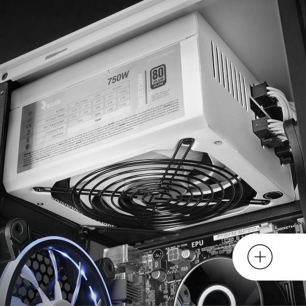MARS GAMING MPZE750M - ALIMENTATION 750W - FULL MODULAIRE - 80 PLUS SILVER - TECHNOLOGIE AI - WHITE – Image 6