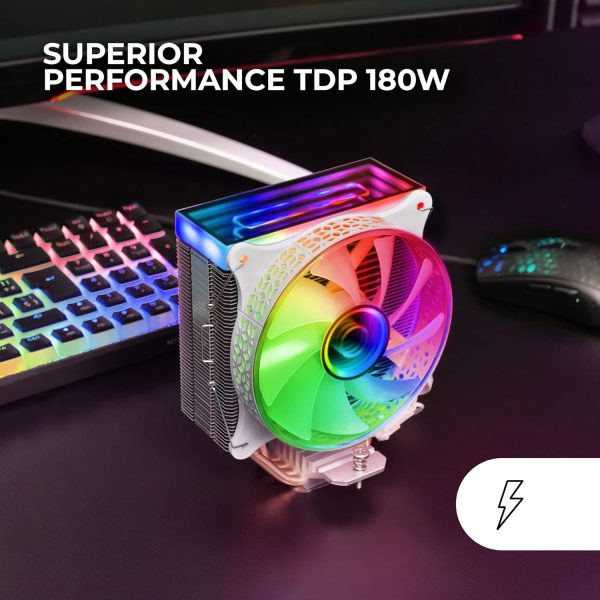 AIR COOLING MARS GAMING MCPU-VR- INFINITY MIRROR ARGB- TDP 180W-120MM ULTRA SILENCIEUX- Noir& Blanc – Image 7