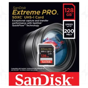 SANDISK EXTREME PRO 128GB - CARTE MÉMOIRE MSDXC UHS-I - JUSQU'À 200 MO/S - UHD 4K - V30