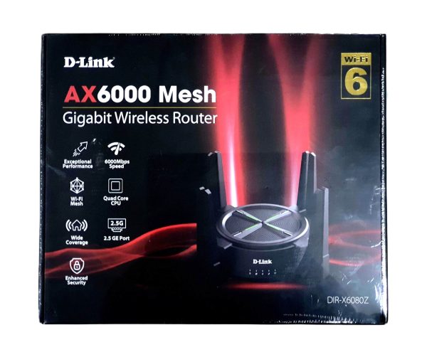 D-LINK ROUTEUR DIR-X6080Z - AX3000 MESH WIFI-6 - 6000 Mbps - 2.5 GIGABIT - OFDMA - MU-MIMO - BLACK