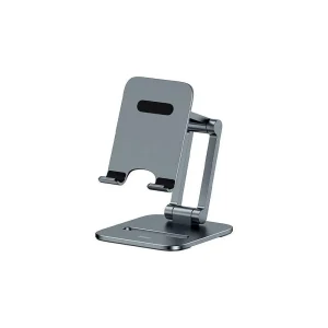BASEUS DESKTOP BIAXIAL FOLDABLE METAL STAND - POUR SMARTPHONES - ALLIAGE ALUMINIUM - GRIS SIDÉRAL