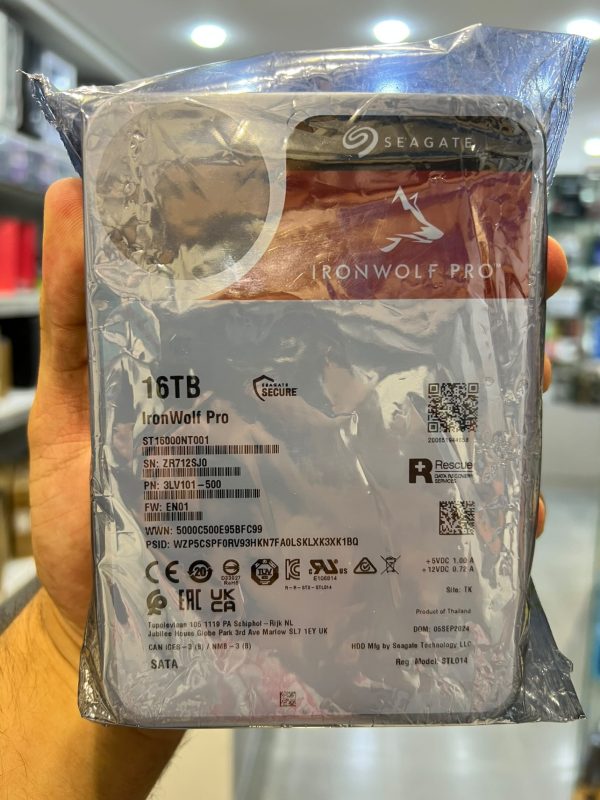 SEAGATE IRONWOLF PRO 16TO - SATA 3.5" - 7200 RPM - 256 MO - SERIAL ATA 6 GB/S - NAS - DATA RECOVERY
