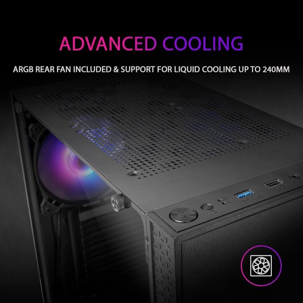 MARS GAMING MC-U3 - BOITIER ATX - VERRE TREMPÉ - ARGB - 1 FAN - USB 3.0 - MICRO & MINI ATX - BLACK – Image 4