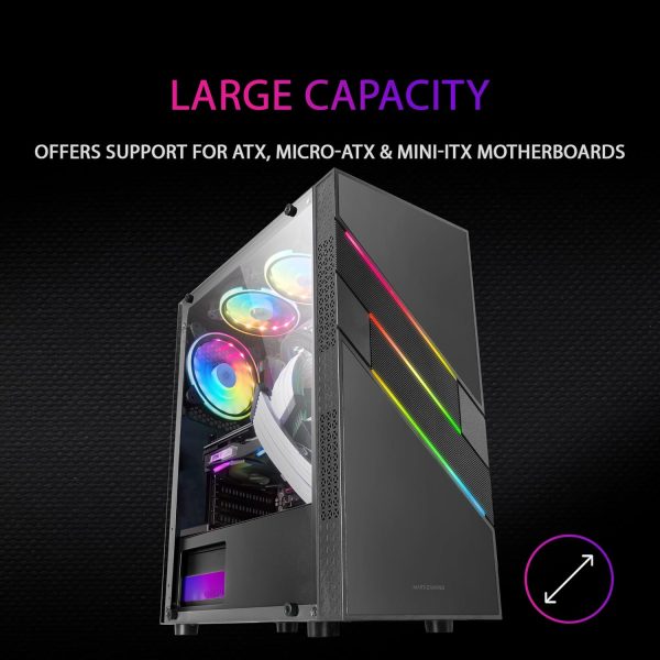 MARS GAMING MC-U3 - BOITIER ATX - VERRE TREMPÉ - ARGB - 1 FAN - USB 3.0 - MICRO & MINI ATX - BLACK – Image 5