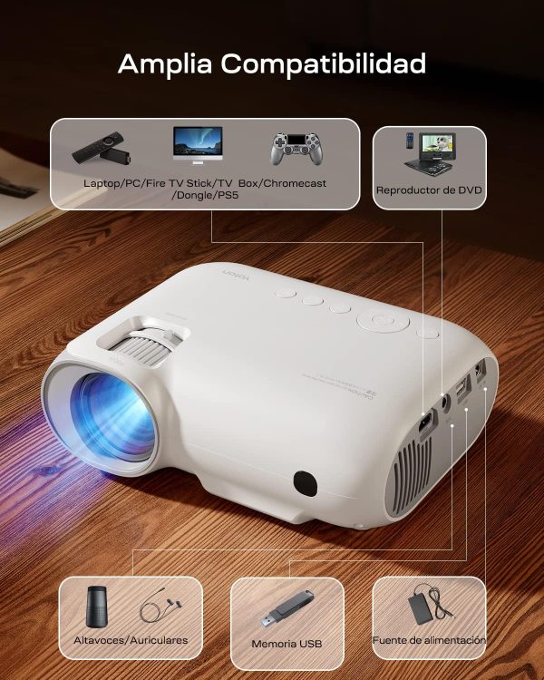 YOTON Y7 - VIDÉOPROJECTEUR - DATASHOW PORTABLE 4K 1080P - 2 000 LUMENS - BLUETOOTH - WIFI - – Image 3