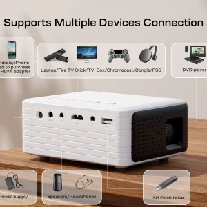 YOTON Y3 - VIDEOPROJECTEUR -DATASHOW PORTABLE FHD 1080P - 6500 LUMENS ANSI - LCD 3.0 - USB - HDMI