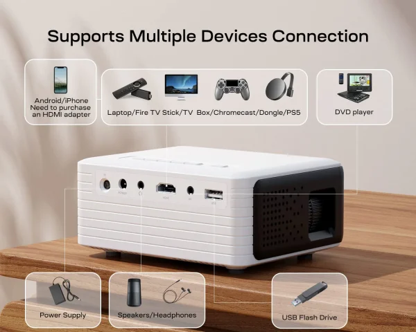 YOTON Y3 - VIDEOPROJECTEUR -DATASHOW PORTABLE FHD 1080P - 6500 LUMENS ANSI - LCD 3.0 - USB - HDMI