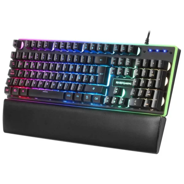 MARS GAMING MK320 - CLAVIER SEMI MÉCANIQUE - RED TECHNOLOGY- RGB - REPOSE-POIGNETS - QWERTY- NOIR