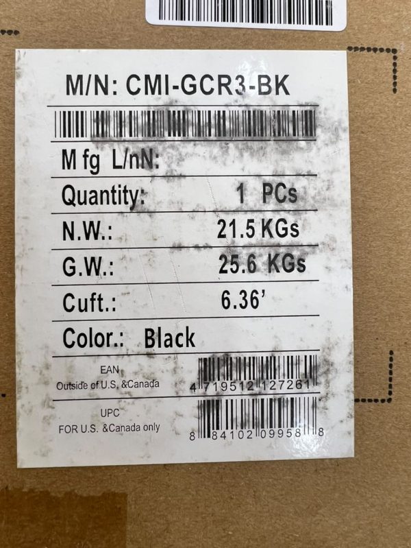 COOLER MASTER SIÉGE GAMING CALIBRE R3 - CUIR PU - INCLINABLE 180 - ACCOUDOIRS 2D -150 KG - NOIR – Image 7