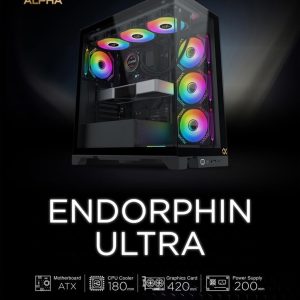 XIGMATEK ENDORPHIN ULTRA - BOITER MOYEN TOUR - 5 FAN 120mm ARGB - USB - TYPE C - BLACK