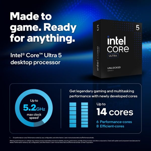 INTEL CORE ULTRA 5 245KF - 14 CORE - 14 THREADS - 5.2 GHZ - SOCKET 1851 - CACHE 24 MO - BOX – Image 2