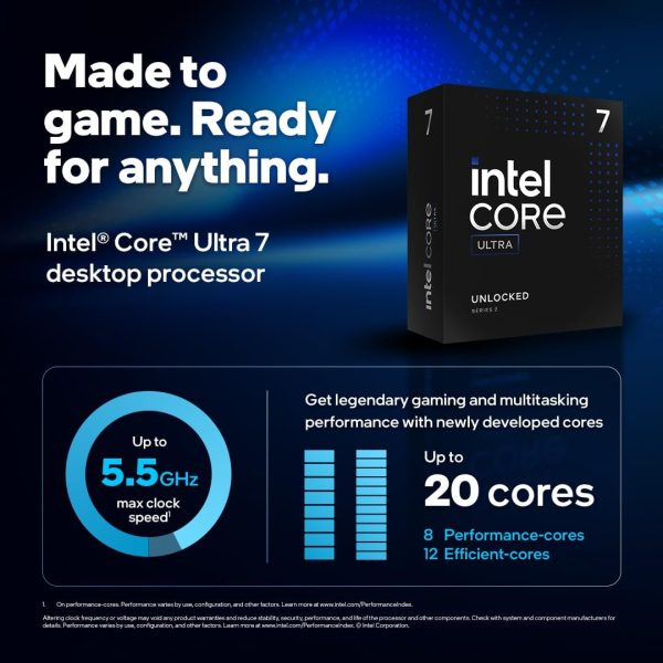 INTEL CORE ULTRA 7 265KF - 20 CORE - 20 THREADS - 5.5 GHZ - SOCKET 1851 - CACHE 30 MO - BOX – Image 2