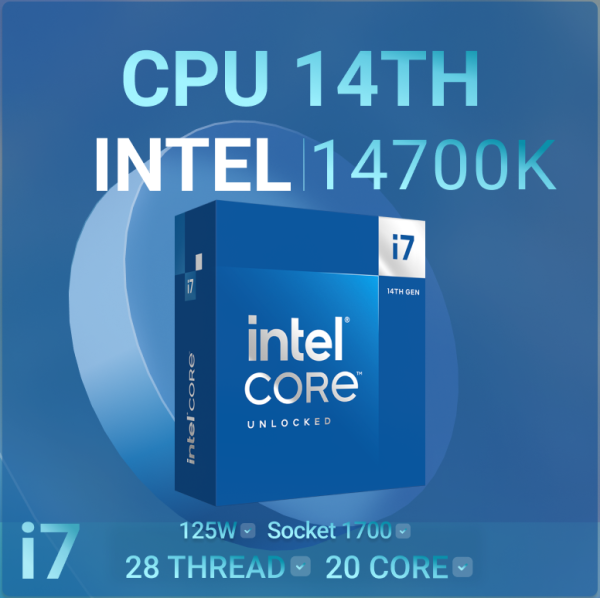 PROCESSEUR INTEL CORE I7-14700K - SOCKET 1700 - 8 CORE - 28-THREADS - CACHE 33MO - BOX – Image 3