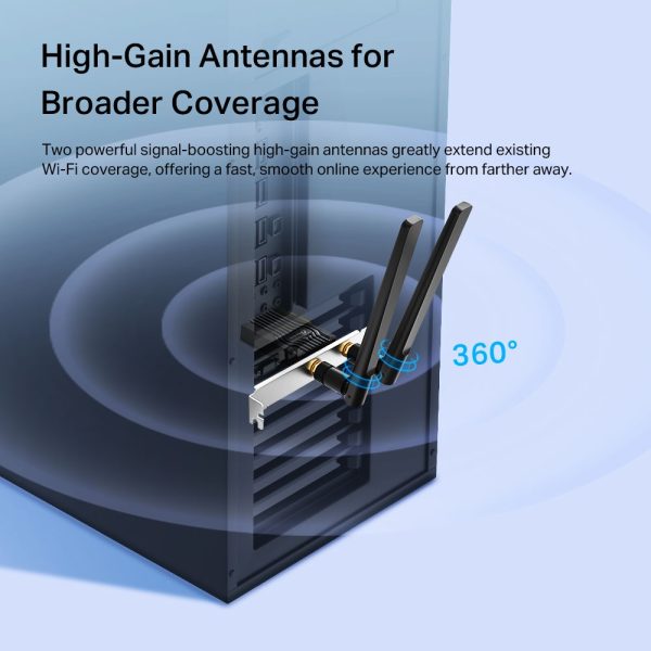 TP-LINK ARCHER TX55E - ADAPTATEUR PCIE WIFI 6 AX3000 BLUETOOTH 5.2 - 2402 MBPS - 5 GHZ - 2 ANTENNES – Image 4
