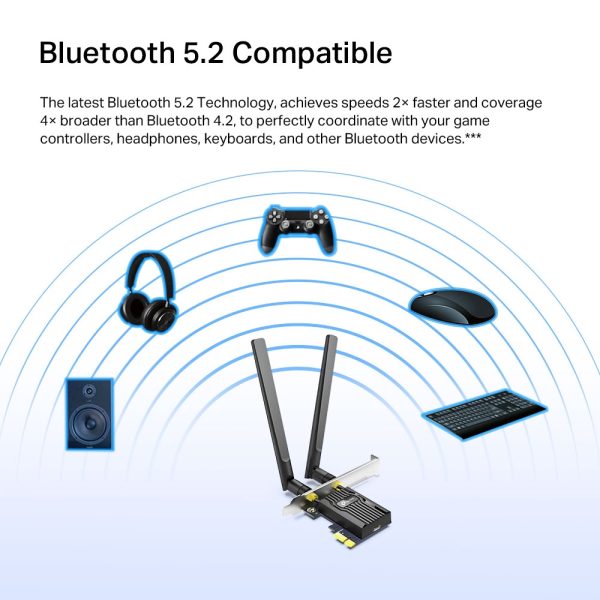 TP-LINK ARCHER TX55E - ADAPTATEUR PCIE WIFI 6 AX3000 BLUETOOTH 5.2 - 2402 MBPS - 5 GHZ - 2 ANTENNES – Image 3