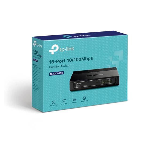 TP-LINK TL-SF1016D - SWITCH DESKTOP 16 PORTS -10/100 MBPS - GREEN ETHERNET -PLUG & PLAY - EEE 802.3x
